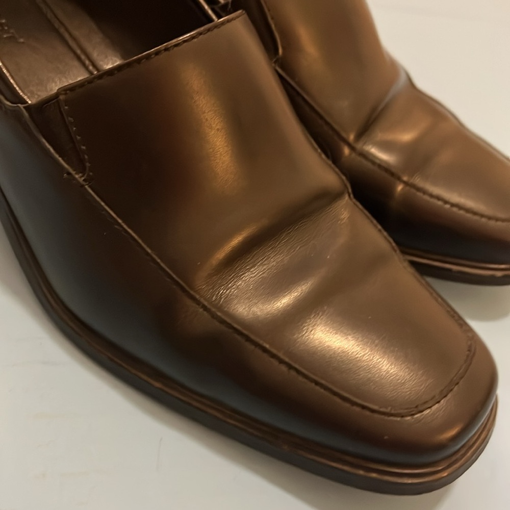 Rockport Loafers women’s Leather 8M shoes heeled Black slip ons comfort career - Picture 14 of 16